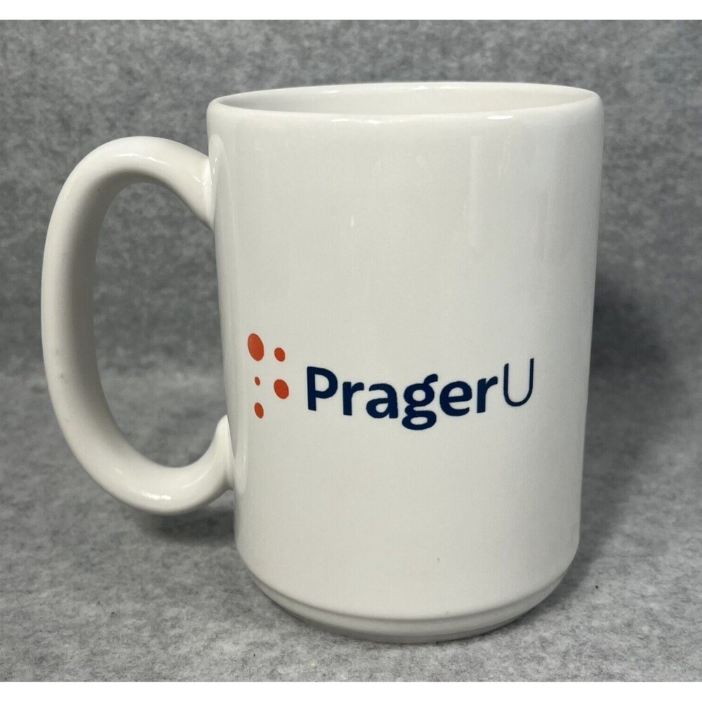 PragerU Ceramic Coffee Mug 12 oz White Prager University Logo Made‎ USA HF Coors